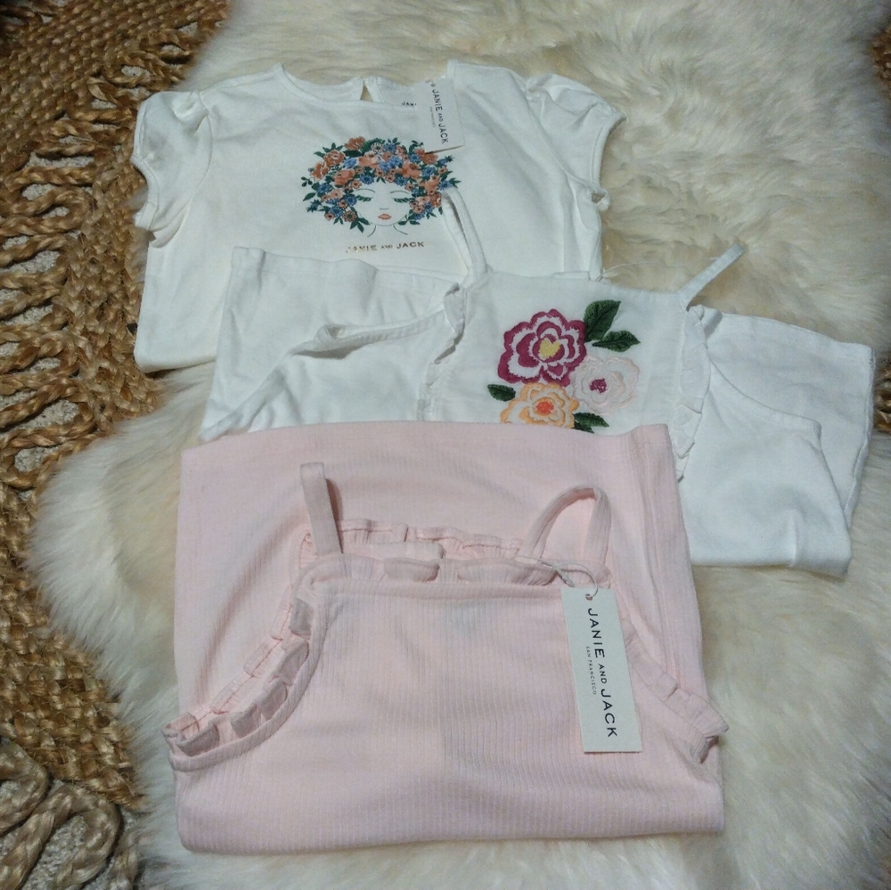 NWT Bundle of 3 Janie and Jack Girls size 7 Shirts